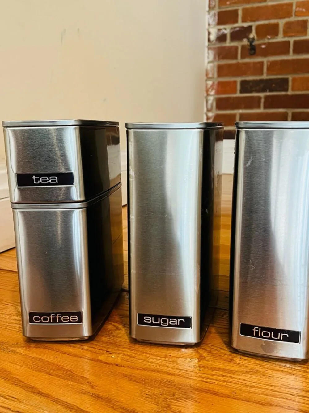 Vintage MCM Lincoln BeautyWare Four-Piece Kitchen Canister Set